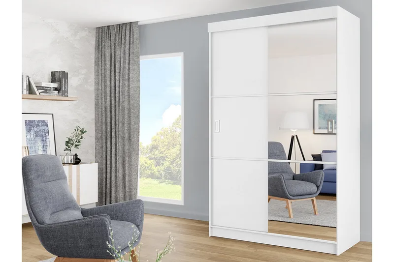 Isolaz Garderobeskap Med Speil 138x205 cm - Oppbevaring - Klesoppbevaring - Garderober & garderobesystem