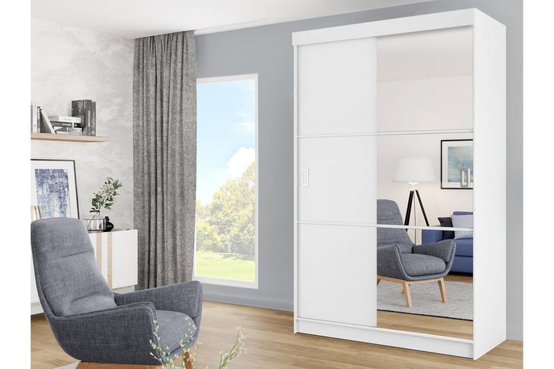 Isolaz Garderobeskap Med Speil 138x205 cm - Oppbevaring - Klesoppbevaring - Garderober & garderobesystem