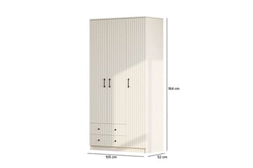 Ivon Garderobe 105x184 cm - Matt Hvit - Oppbevaring - Klesoppbevaring - Garderober & garderobesystem