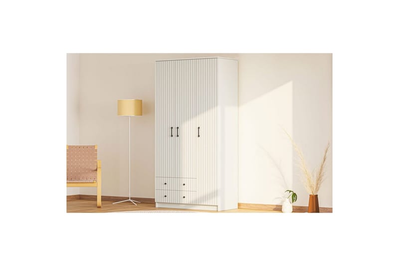 Ivon Garderobe 105x184 cm - Matt Hvit - Oppbevaring - Klesoppbevaring - Garderober & garderobesystem