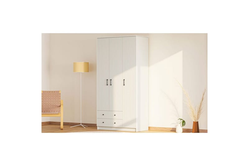 Ivon Garderobe 105x210 cm - Matt Hvit - Oppbevaring - Klesoppbevaring - Garderober & garderobesystem
