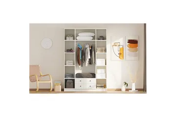 Ivon Garderobe 140x210 cm - Matt Hvit - Oppbevaring - Klesoppbevaring - Garderober & garderobesystem