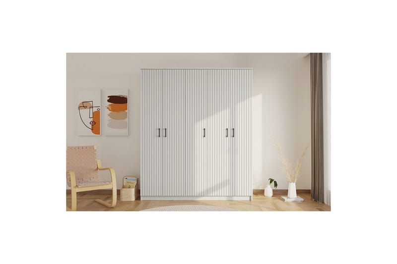 Ivon Garderobe 175x184 cm - Matt Hvit - Oppbevaring - Klesoppbevaring - Garderober & garderobesystem