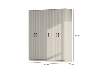 Ivon Garderobe 175x184 cm - Matt Hvit - Oppbevaring - Klesoppbevaring - Garderober & garderobesystem