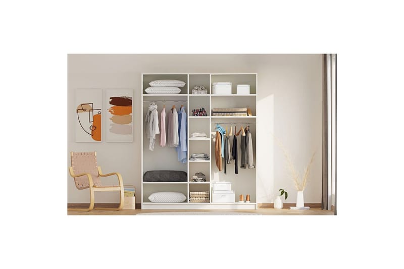 Ivon Garderobe 175x184 cm - Matt Hvit - Oppbevaring - Klesoppbevaring - Garderober & garderobesystem