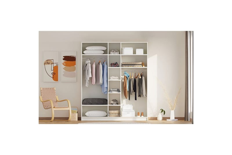 Ivon Garderobe 175x210 cm - Matt Hvit - Oppbevaring - Klesoppbevaring - Garderober & garderobesystem