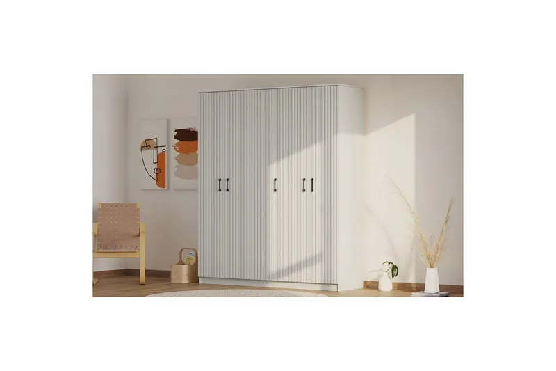 Ivon Garderobe 175x210 cm - Matt Hvit - Oppbevaring - Klesoppbevaring - Garderober & garderobesystem