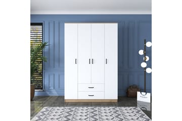 Jabir Garderobe 140x210 cm Brun/Hvit - Hanah Home - Oppbevaring - Klesoppbevaring - Garderober & garderobesystem