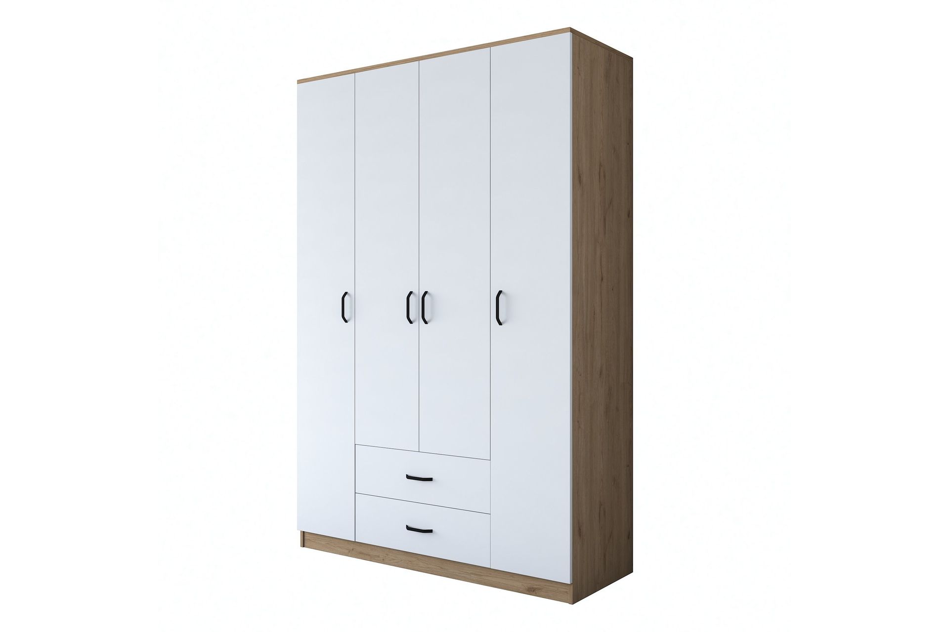Jabir Garderobe 140x210 cm Brun/Hvit - Hanah Home - Oppbevaring - Klesoppbevaring - Garderober & garderobesystem