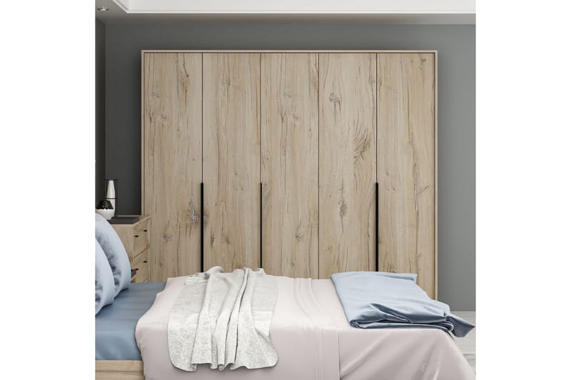 Jarlech Garderobe 60x210 cm - Valnøtt - Oppbevaring - Klesoppbevaring - Garderober & garderobesystem
