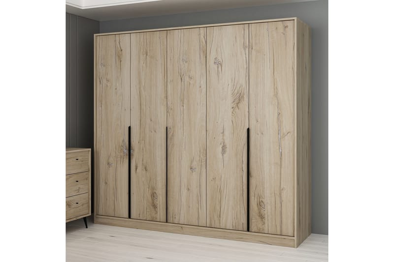 Jarlech Garderobe 60x210 cm - Valnøtt - Oppbevaring - Klesoppbevaring - Garderober & garderobesystem