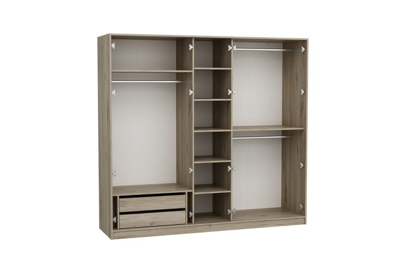 Jarlech Garderobe 60x210 cm - Valnøtt - Oppbevaring - Klesoppbevaring - Garderober & garderobesystem