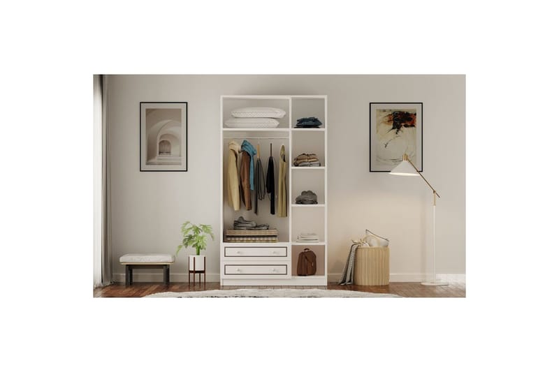 Javric Garderobesskåp 105x180 cm - Matt Hvit - Oppbevaring - Klesoppbevaring - Garderober & garderobesystem - Garderobeskap & klesskap