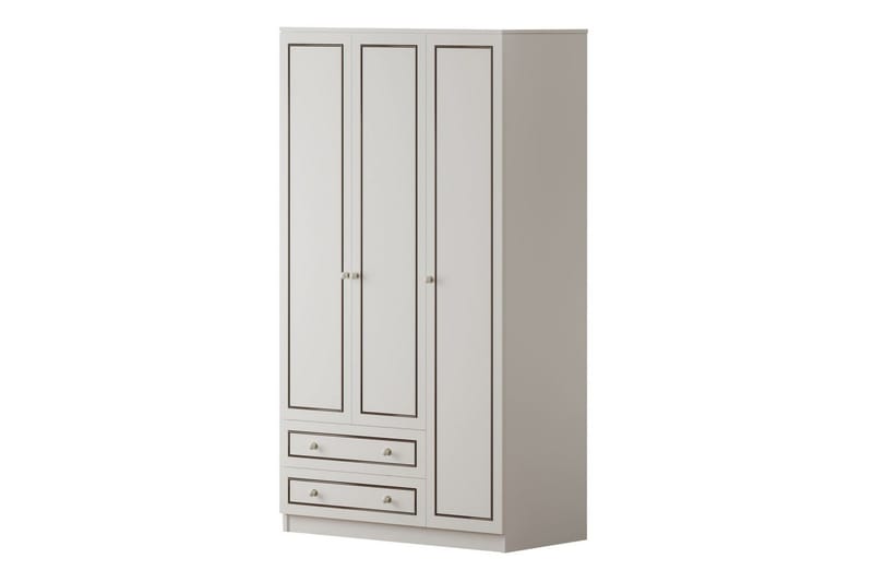 Javric Garderobesskåp 105x180 cm, Matt Hvit