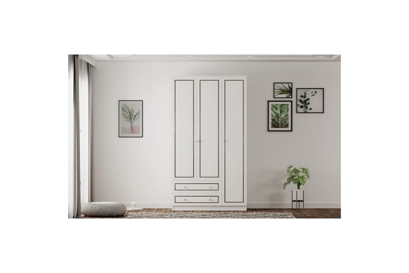 Javric Garderobesskåp 105x180 cm - Matt Hvit - Oppbevaring - Klesoppbevaring - Garderober & garderobesystem - Garderobeskap & klesskap
