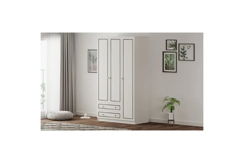 Javric Garderobesskåp 105x180 cm - Matt Hvit - Oppbevaring - Klesoppbevaring - Garderober & garderobesystem - Garderobeskap & klesskap