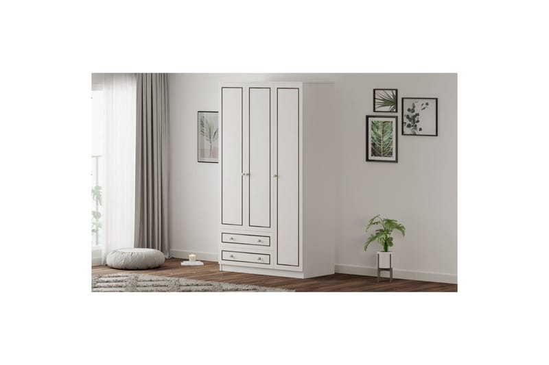 Javric Garderobesskåp 105x180 cm - Matt Hvit - Oppbevaring - Klesoppbevaring - Garderober & garderobesystem - Garderobeskap & klesskap