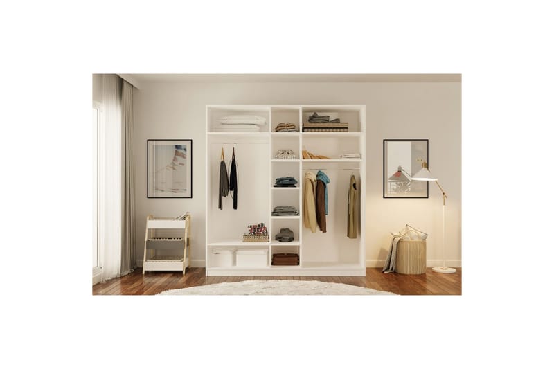 Javric Garderobesskåp 175x180 cm - Matt Hvit - Oppbevaring - Klesoppbevaring - Garderober & garderobesystem - Garderobeskap & klesskap