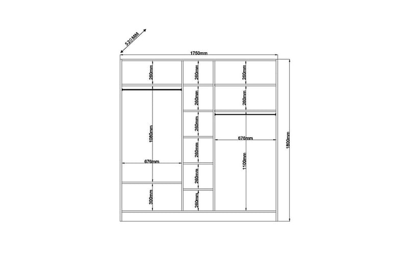 Javric Garderobesskåp 175x180 cm - Matt Hvit - Oppbevaring - Klesoppbevaring - Garderober & garderobesystem - Garderobeskap & klesskap