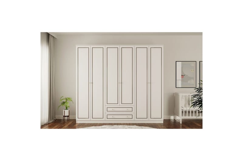 Javric Garderobesskåp 210x180 cm - Matt Hvit - Oppbevaring - Klesoppbevaring - Garderober & garderobesystem - Garderobeskap & klesskap