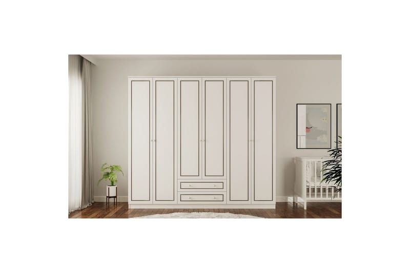 Javric Garderobesskåp 210x180 cm - Matt Hvit - Oppbevaring - Klesoppbevaring - Garderober & garderobesystem - Garderobeskap & klesskap