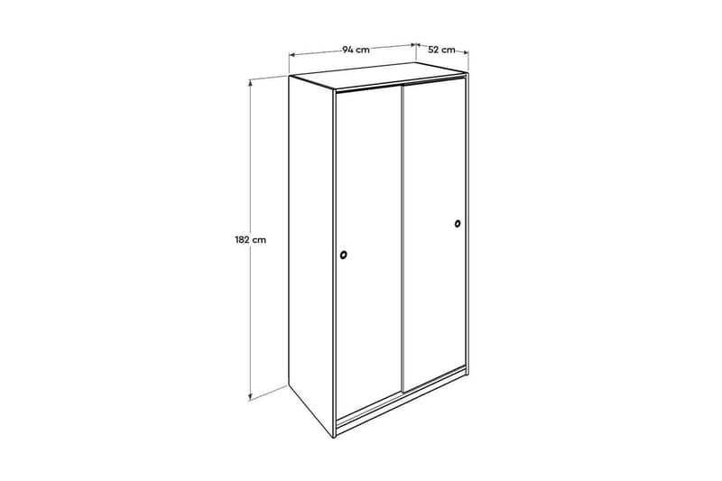 Jovel Garderobe 94x182 cm - Hvit/Korallrosa - Oppbevaring - Klesoppbevaring - Garderober & garderobesystem