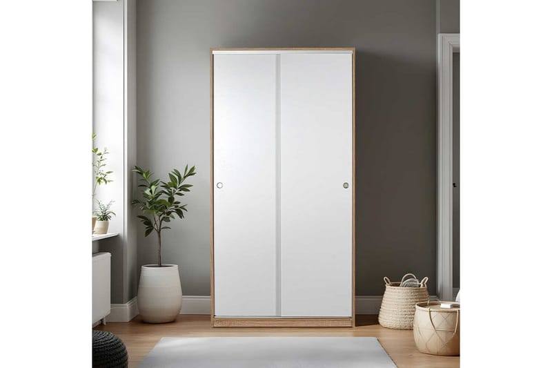 Jovel Garderobe 94x182 cm - Hvit/Korallrosa - Oppbevaring - Klesoppbevaring - Garderober & garderobesystem