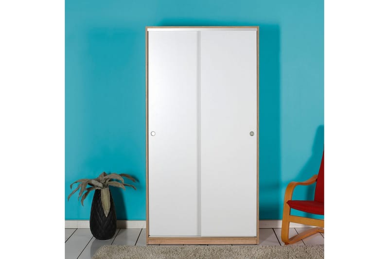Jovel Garderobe 94x182 cm - Hvit/Korallrosa - Oppbevaring - Klesoppbevaring - Garderober & garderobesystem