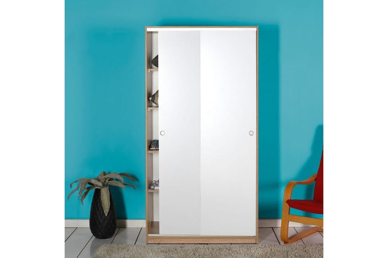 Jovel Garderobe 94x182 cm - Hvit/Korallrosa - Oppbevaring - Klesoppbevaring - Garderober & garderobesystem