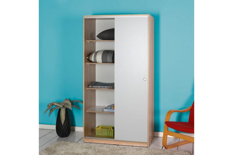 Jovel Garderobe 94x182 cm - Hvit/Korallrosa - Oppbevaring - Klesoppbevaring - Garderober & garderobesystem