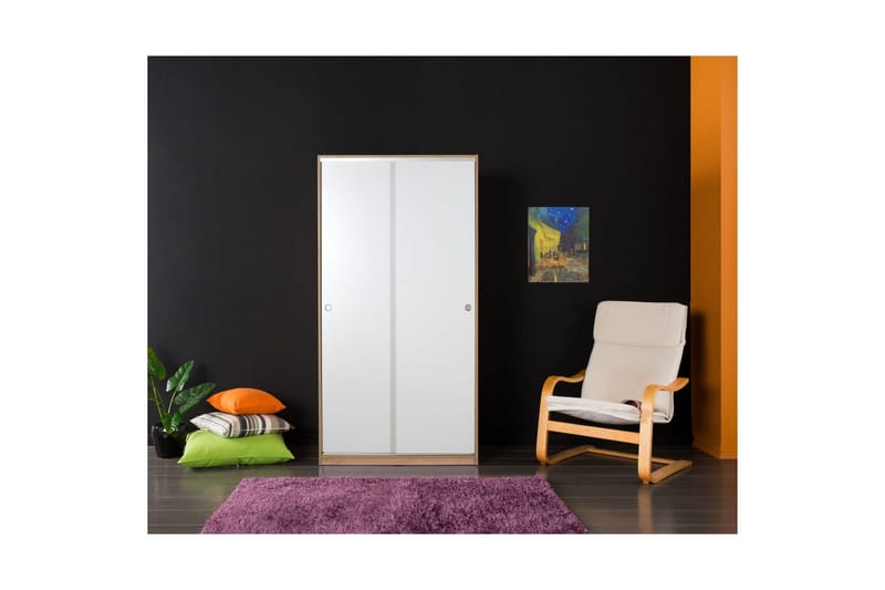 Jovel Garderobe 94x182 cm - Hvit/Korallrosa - Oppbevaring - Klesoppbevaring - Garderober & garderobesystem