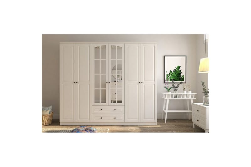 Jovric Garderobe 210x184 cm - Matt Hvit - Oppbevaring - Klesoppbevaring - Garderober & garderobesystem