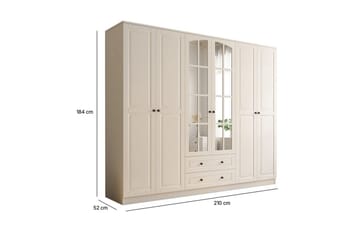 Jovric Garderobe 210x184 cm - Matt Hvit - Oppbevaring - Klesoppbevaring - Garderober & garderobesystem