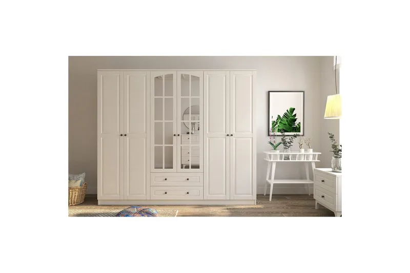 Jovric Garderobe 210x184 cm - Matt Hvit - Oppbevaring - Klesoppbevaring - Garderober & garderobesystem