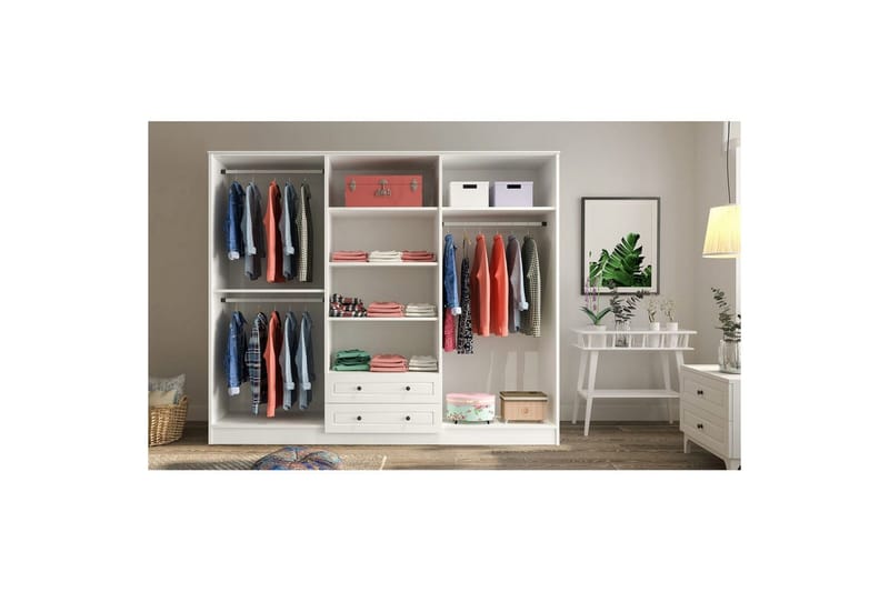 Jovric Garderobe 210x210 cm - Matt Hvit - Oppbevaring - Klesoppbevaring - Garderober & garderobesystem