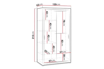 Julissa Garderobe 120 cm - Hvit - Oppbevaring - Klesoppbevaring - Garderober & garderobesystem