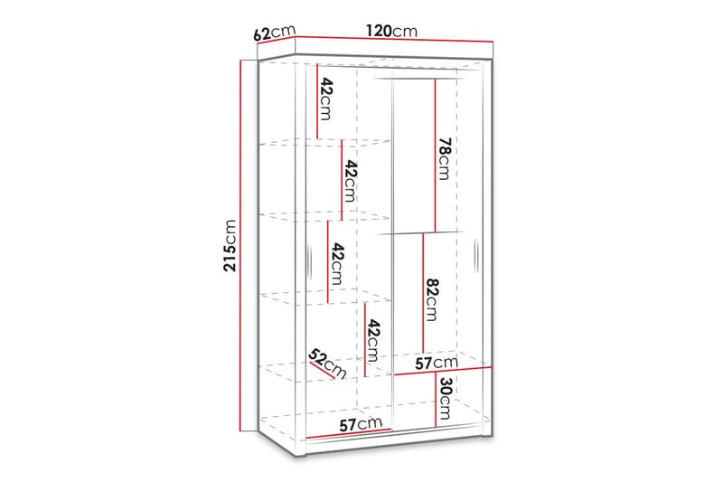 Julissa Garderobe 120 cm - Hvit - Oppbevaring - Klesoppbevaring - Garderober & garderobesystem - Garderobeskap & klesskap