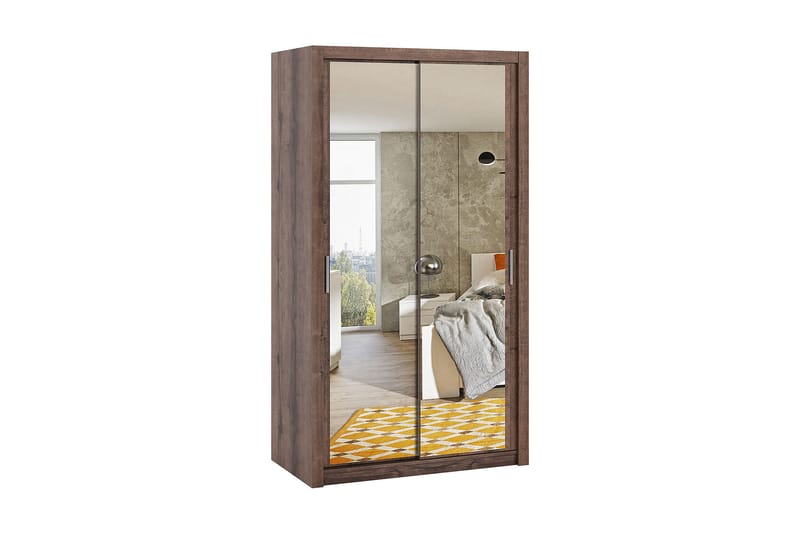 Julissa Garderobe 120 cm med Speil - Natur - Oppbevaring - Klesoppbevaring - Garderober & garderobesystem