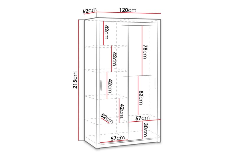 Julissa Garderobe 120 cm - Natur - Oppbevaring - Klesoppbevaring - Garderober & garderobesystem
