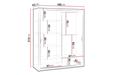 Julissa Garderobe 180 cm - Natur - Oppbevaring - Klesoppbevaring - Garderober & garderobesystem