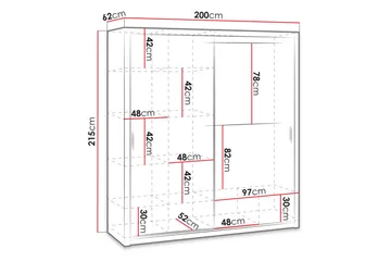 Julissa Garderobe 200 cm - Hvit - Oppbevaring - Klesoppbevaring - Garderober & garderobesystem