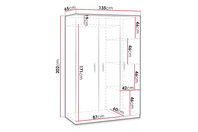 Julissa Garderobe - Eik - Oppbevaring - Klesoppbevaring - Garderober & garderobesystem