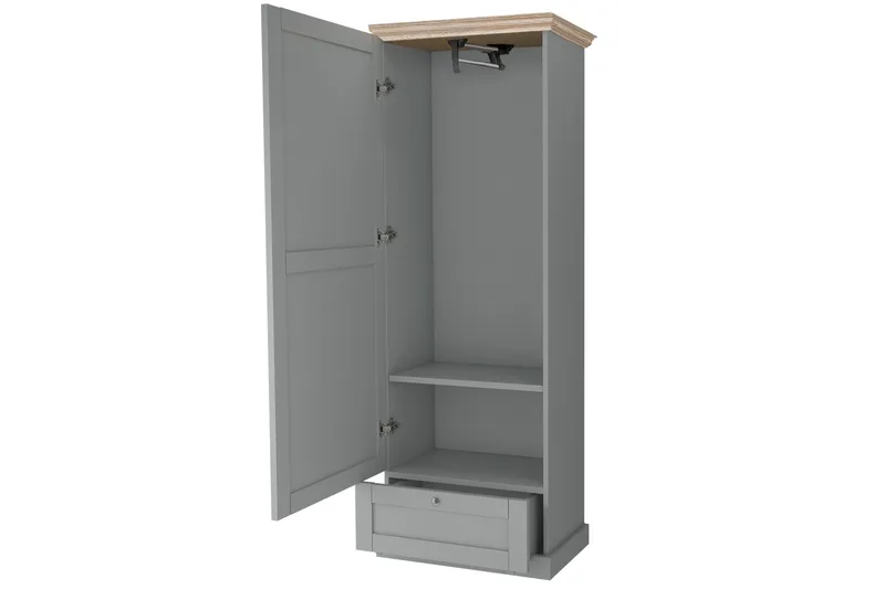 Jundapah Garderobe - Grå/Brun - Oppbevaring - Klesoppbevaring - Garderober & garderobesystem