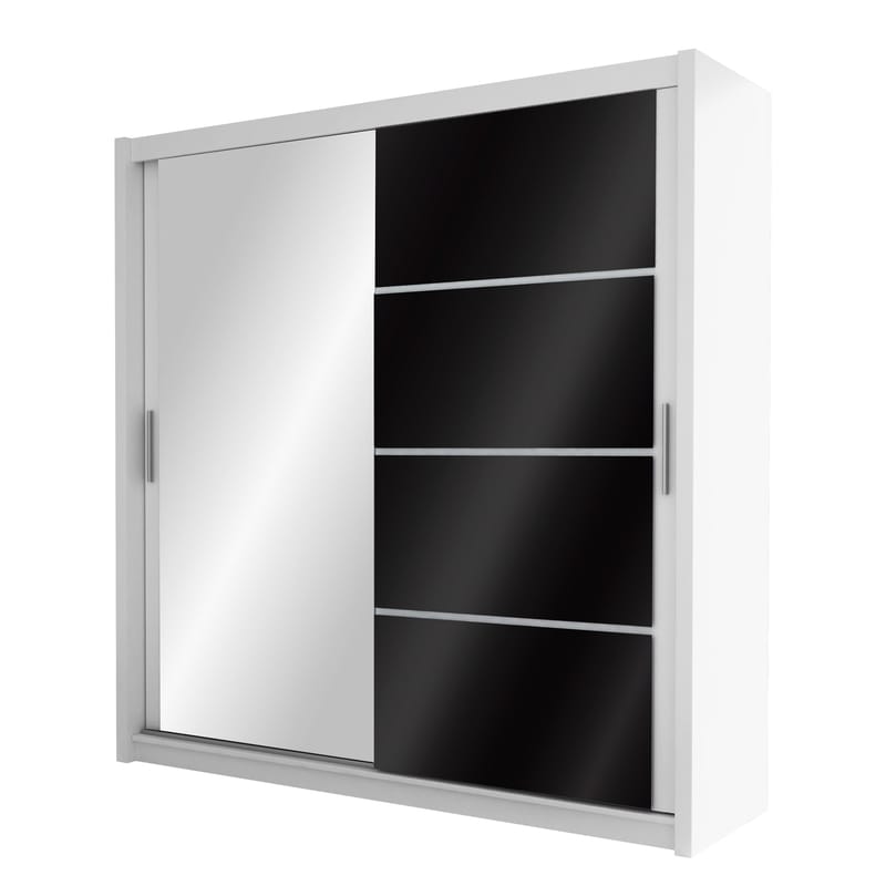 Juniper Garderobe med speil 203x215 cm, hvit/svart