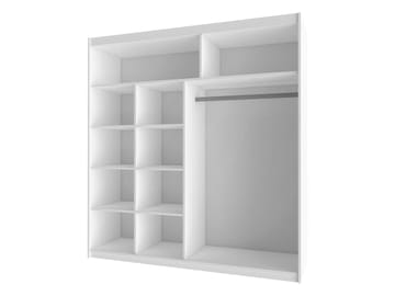 Juniper Garderobe med speil 203x215 cm - hvit/svart - Oppbevaring - Klesoppbevaring - Garderober & garderobesystem - Garderobeskap & klesskap