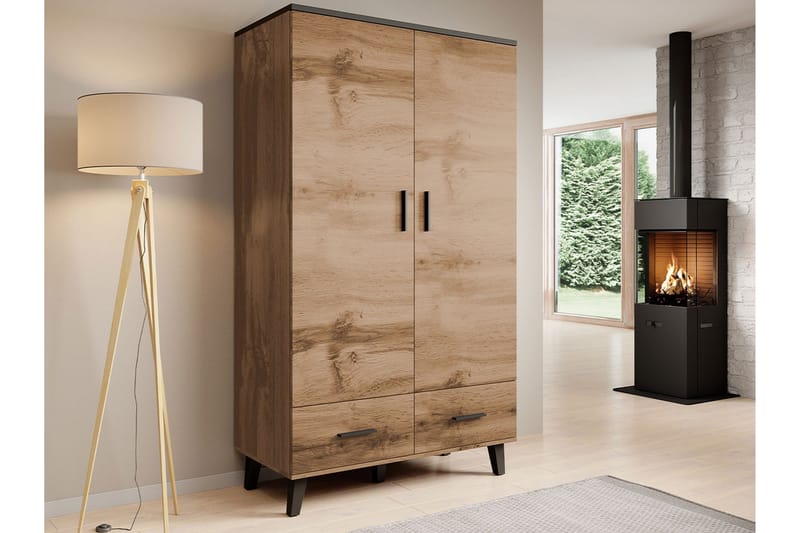 Kardos Garderobe 110 cm - Natur/Svart - Oppbevaring - Klesoppbevaring - Garderober & garderobesystem