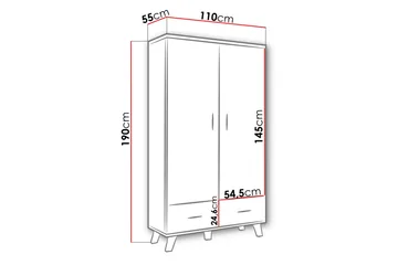 Kardos Garderobe 110 cm - Natur/Svart - Oppbevaring - Klesoppbevaring - Garderober & garderobesystem