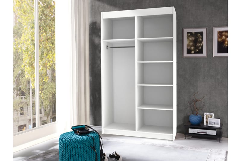 Karo Garderobe 100x60x216 cm - Hvit - Oppbevaring - Klesoppbevaring - Garderober & garderobesystem