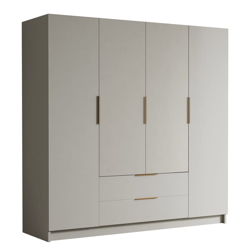 Kelros Garderobeskap 200x216 cm - Beige - Oppbevaring - Klesoppbevaring - Garderober & garderobesystem