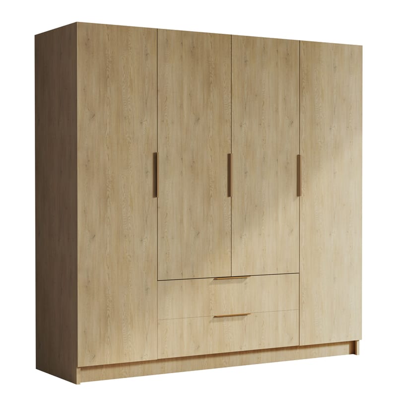 Kelros Garderobeskap 200x216 cm - Brun - Oppbevaring - Klesoppbevaring - Garderober & garderobesystem